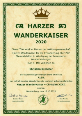 HARZER WANDERKAISER - Christian XXXI.