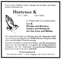 Vorschau Todesanzeige Hortense