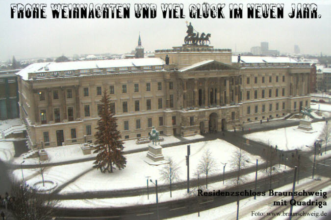 Weihnachtsgru&szlig; mit Residenzschloss Braunschweig